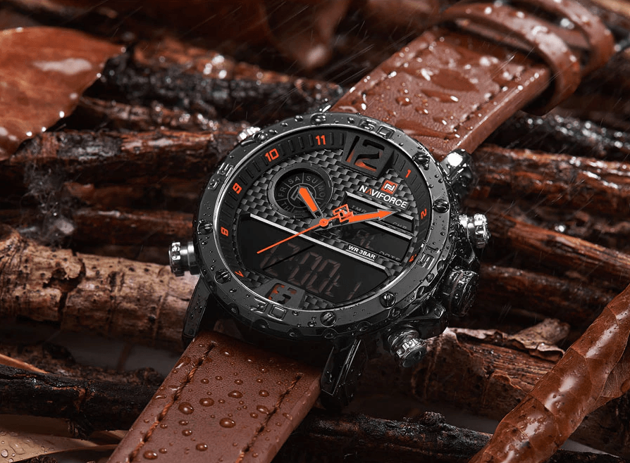 Men's Waterproof Sports Watch with Analog and Digital Display