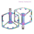 MEROCA iridescent and black aluminum alloy non-slip flat platform bike pedals
