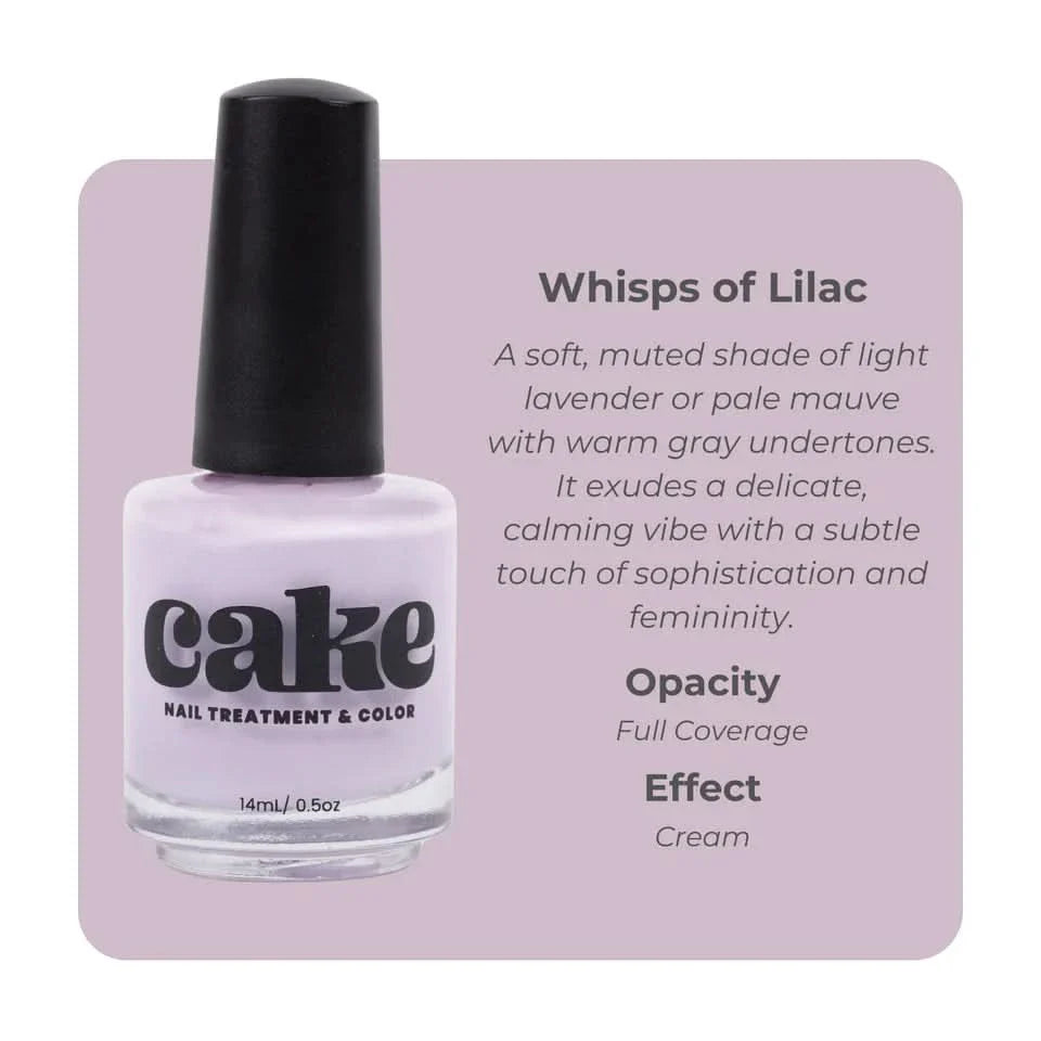 CAKE Nail Strengthening Polish Wisps of Lilac 0.5 fl oz