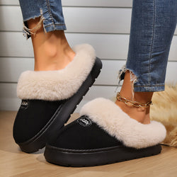 Women’s Memory Foam Suede Plush Slippers - Cozy Indoor Shoes