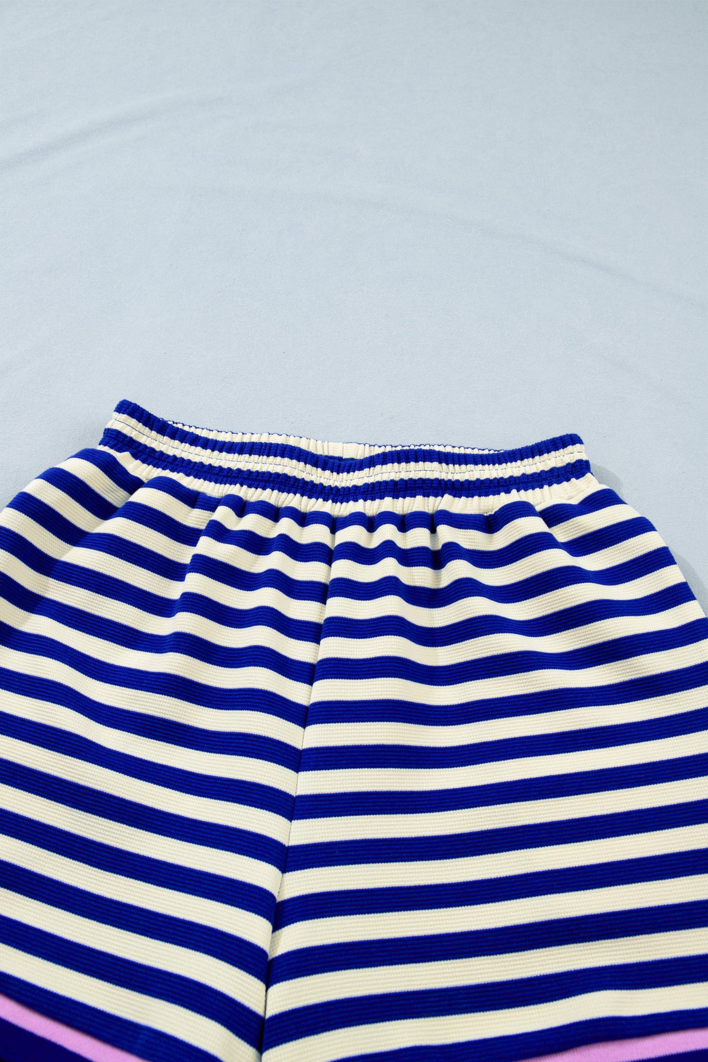 Xiomara Trim Cap Sleeve Top & Shorts Set - Striped Knit