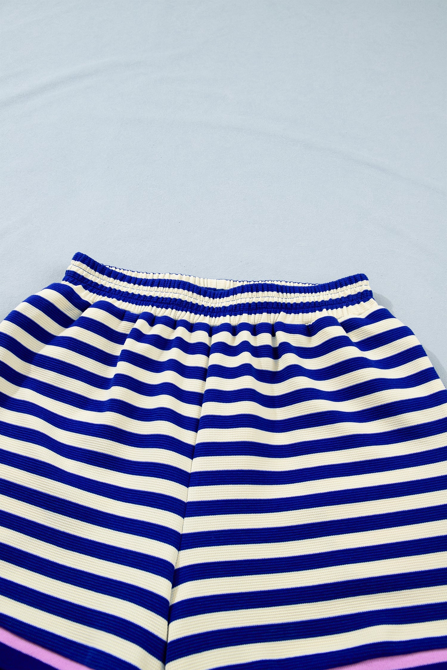 Xiomara Trim Cap Sleeve Top & Shorts Set - Striped Knit