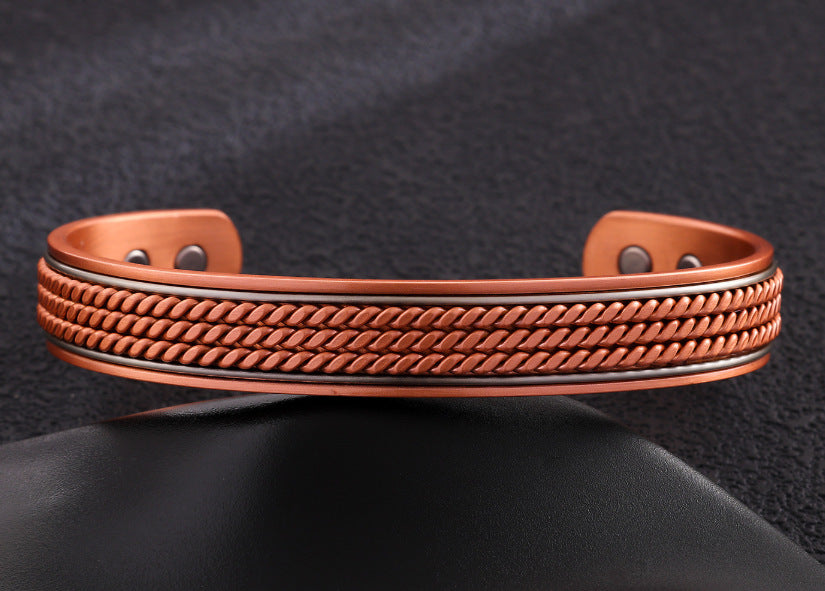 Vintage Bohemian Pure Copper Line Pattern Bracelet