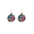 Real Gold-Plated Round Geometric Statement Earrings With Butterflies And Flowers