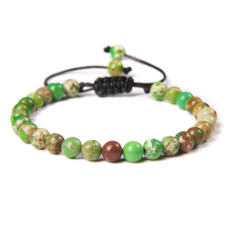 6mm Natural Stone Beads Womens Bracelet Yoga Energy Sports