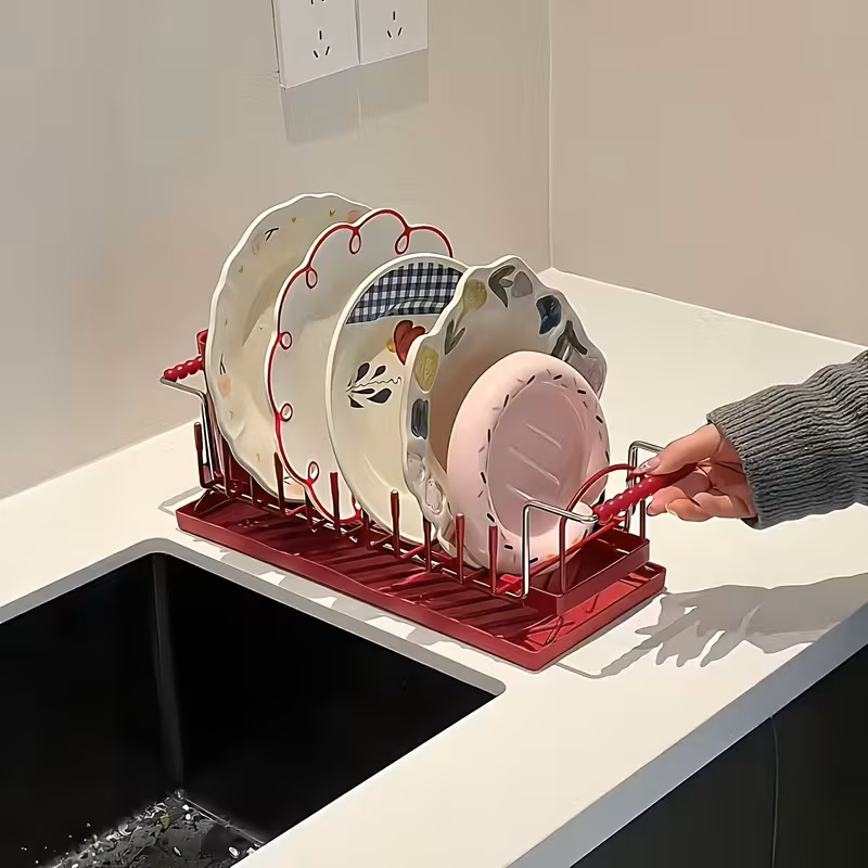 Retractable Adjustable Kitchen Bowl Rack and Dish Storage Organizer