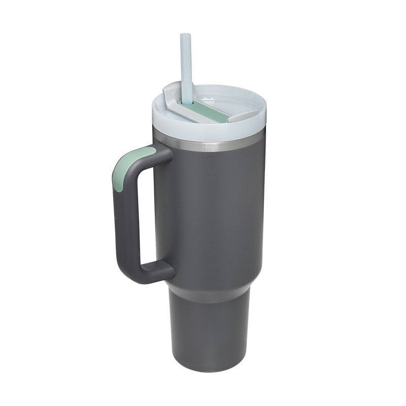 40 oz Stainless Steel Insulated Tumbler with Handle and Straw