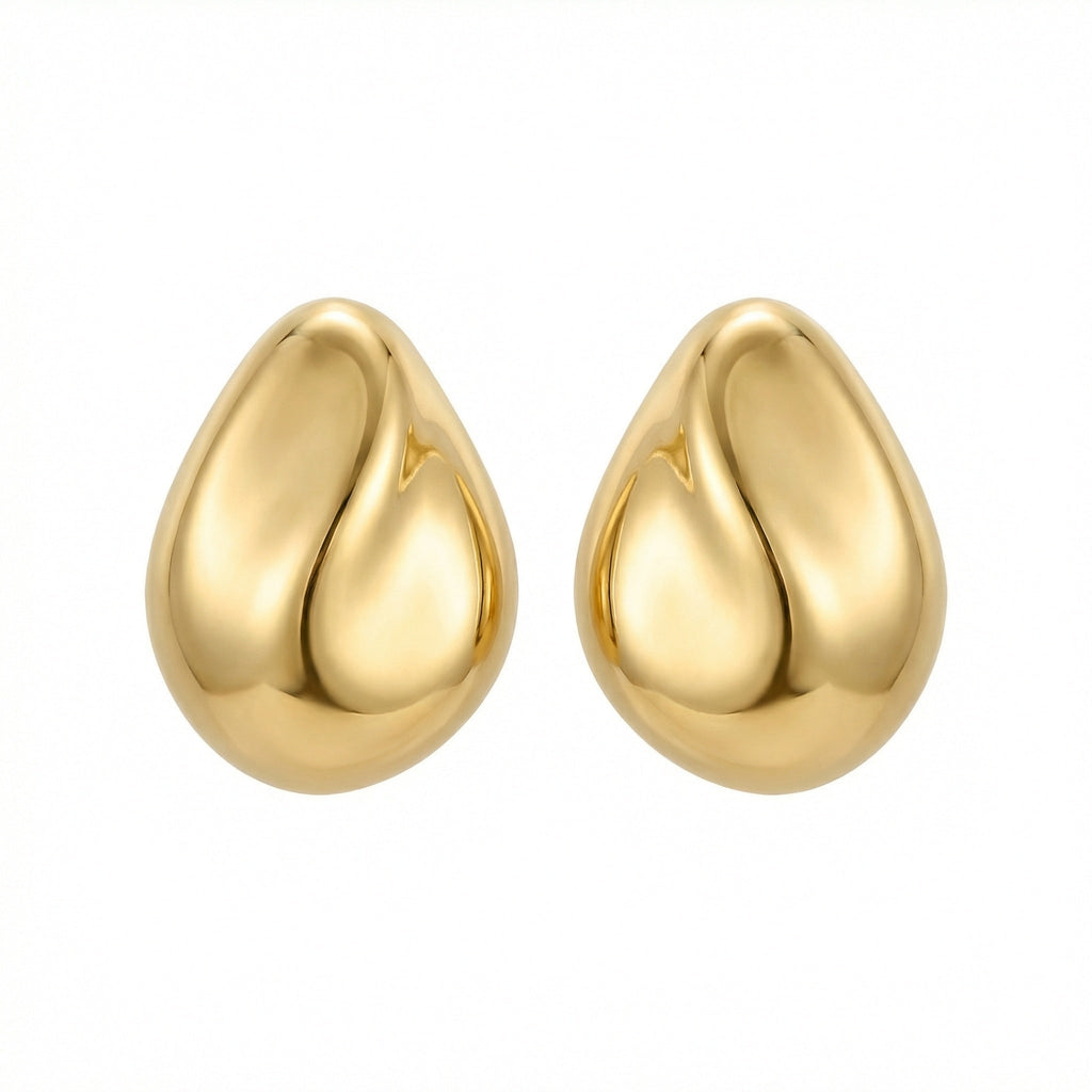925 Sterling Silver Elegant Minimalist Teardrop Stud Earrings with High-Polished Lustrous Finish