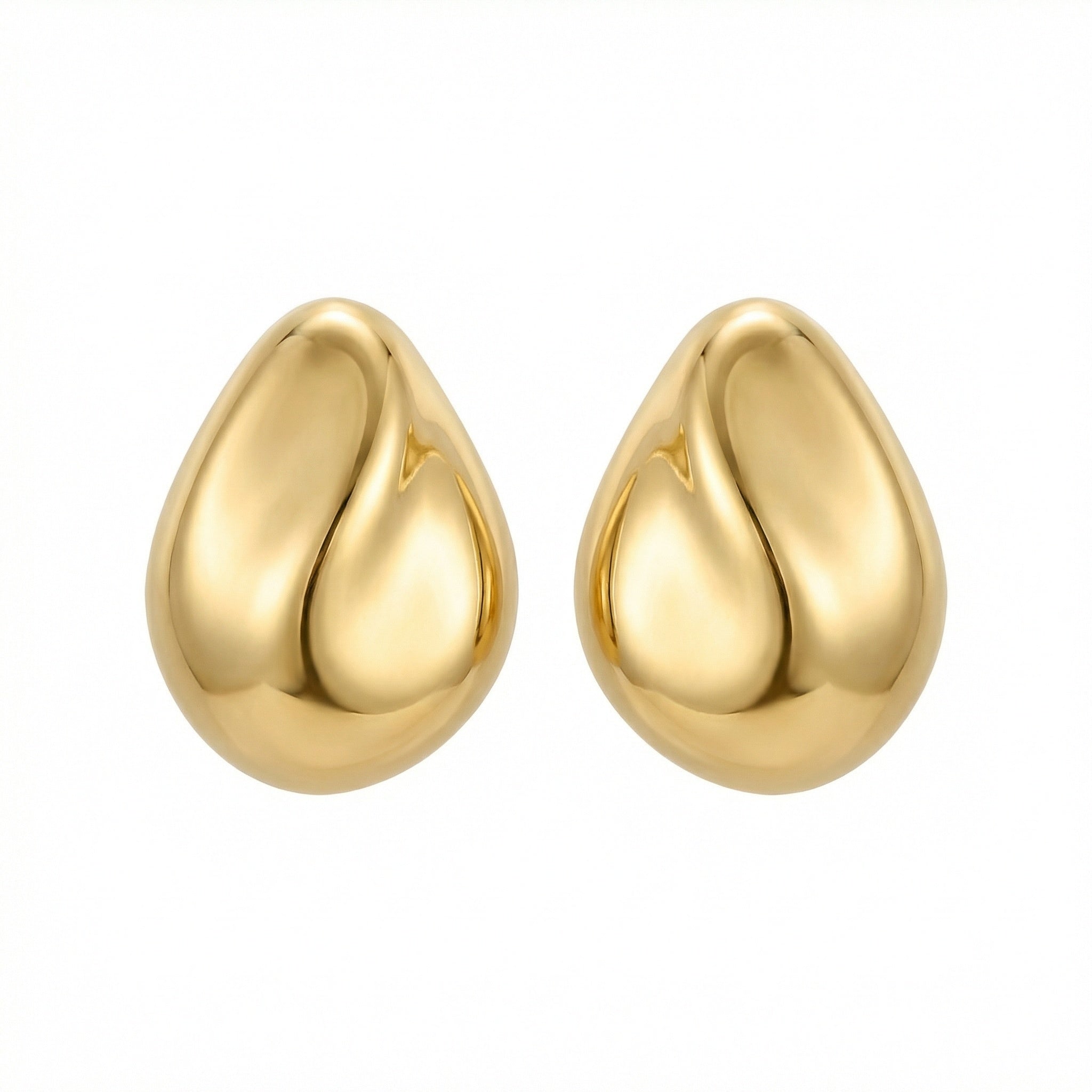 925 Sterling Silver Elegant Minimalist Teardrop Stud Earrings with High-Polished Lustrous Finish