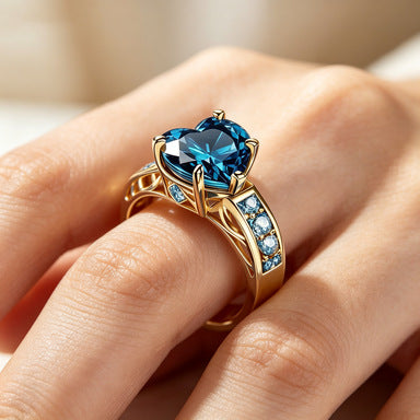 Creative Fashion Blue Zircon Ring