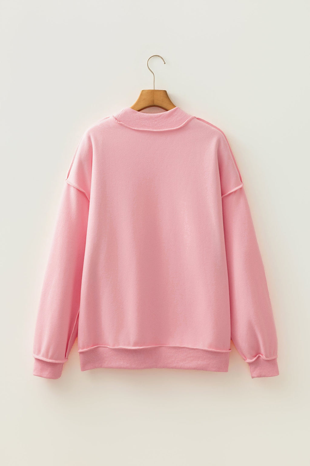 Bright Green Oversize Drop Shoulder Reversible Mock Neck Sweatshirt