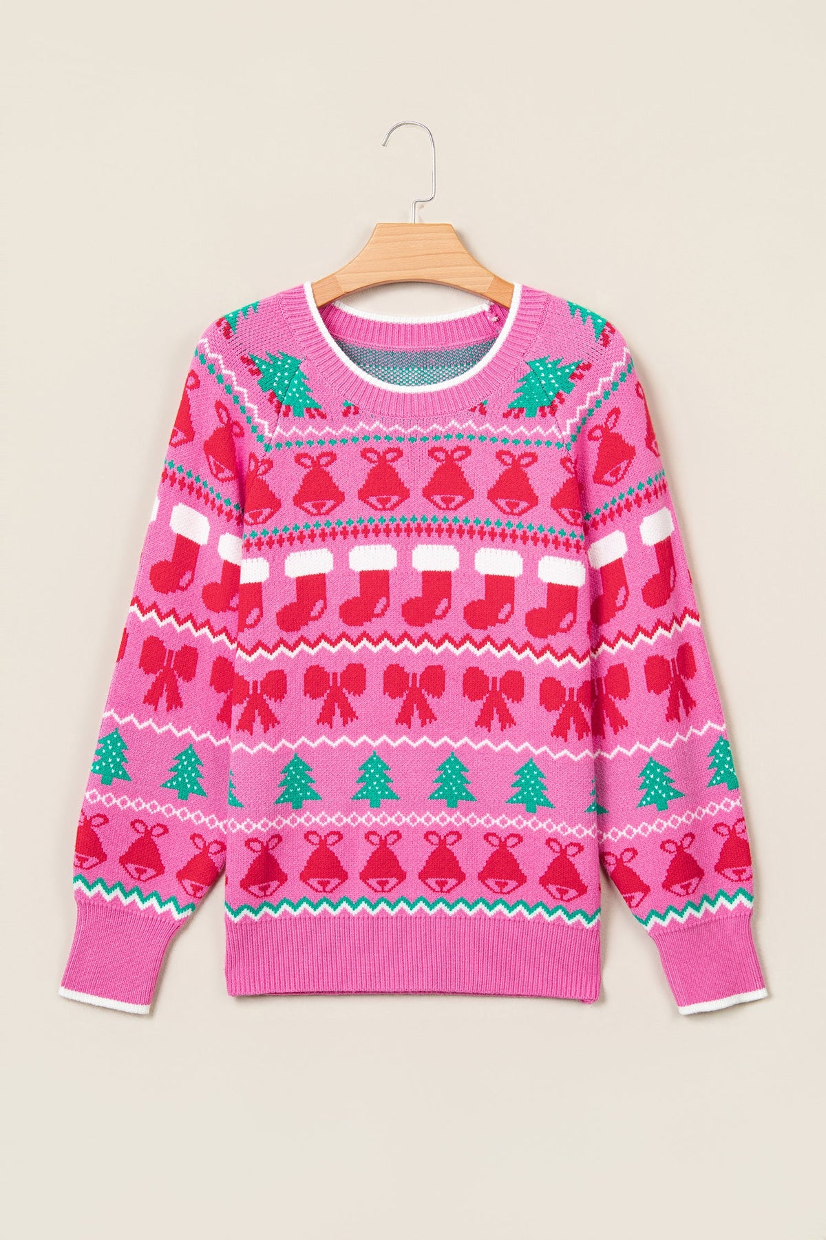 Christmas Graphic Print Round Neck Sweater