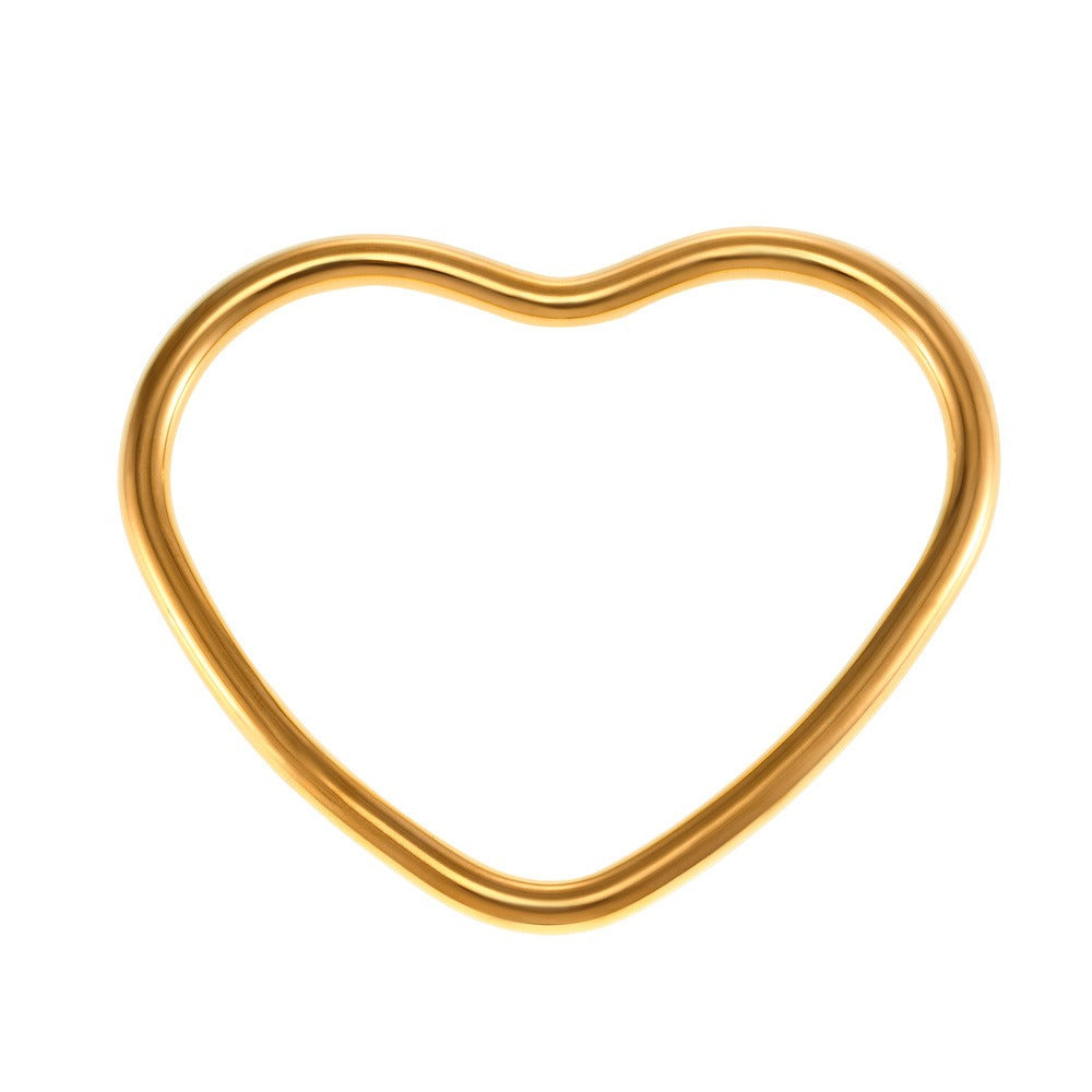 18K gold heart-shaped design simple unique bracelet