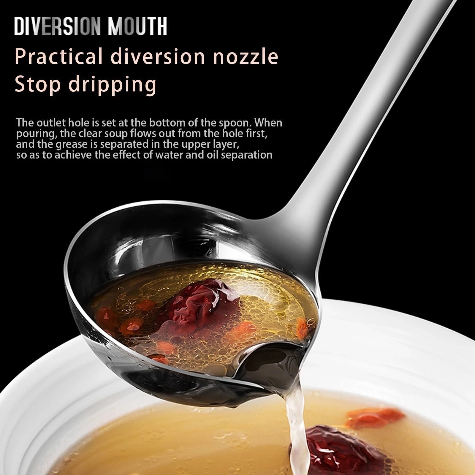 Stainless Steel Soup Oil Separator Spoon