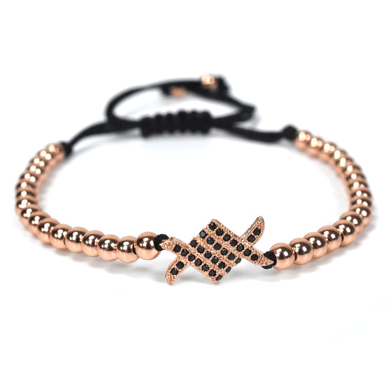 Copper Bead Bracelet Zircon Figure 8 Copper Bead Bracelet