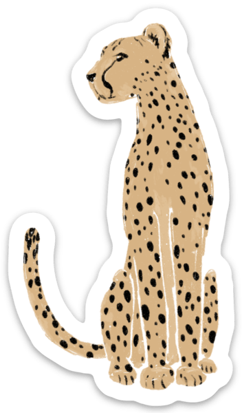 Cheetah Sticker 3.5x2in