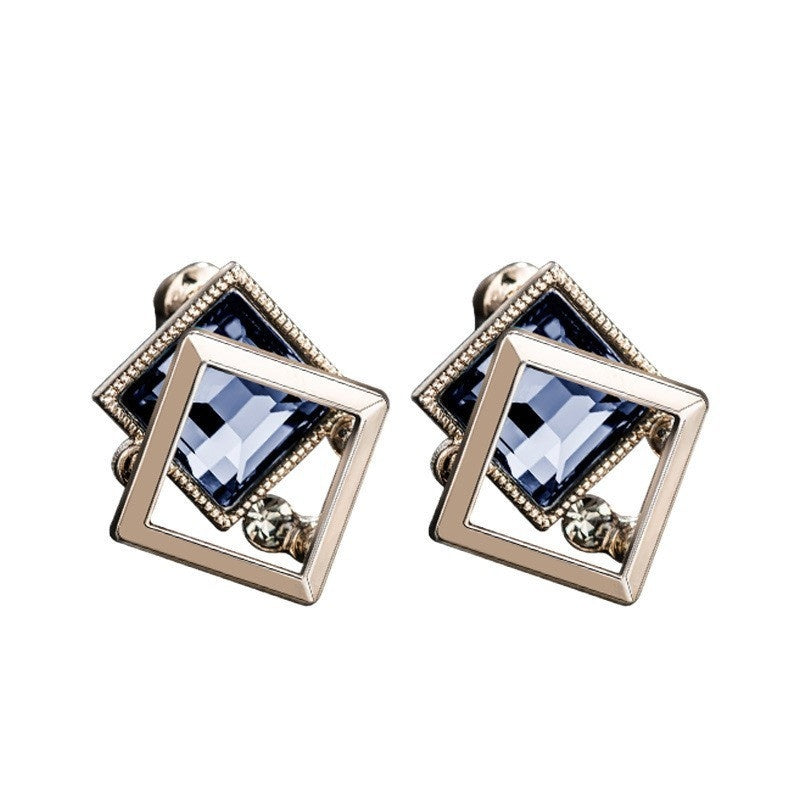 Quadrilateral Geometric Stud Earrings 8K Gold Plated Luxury