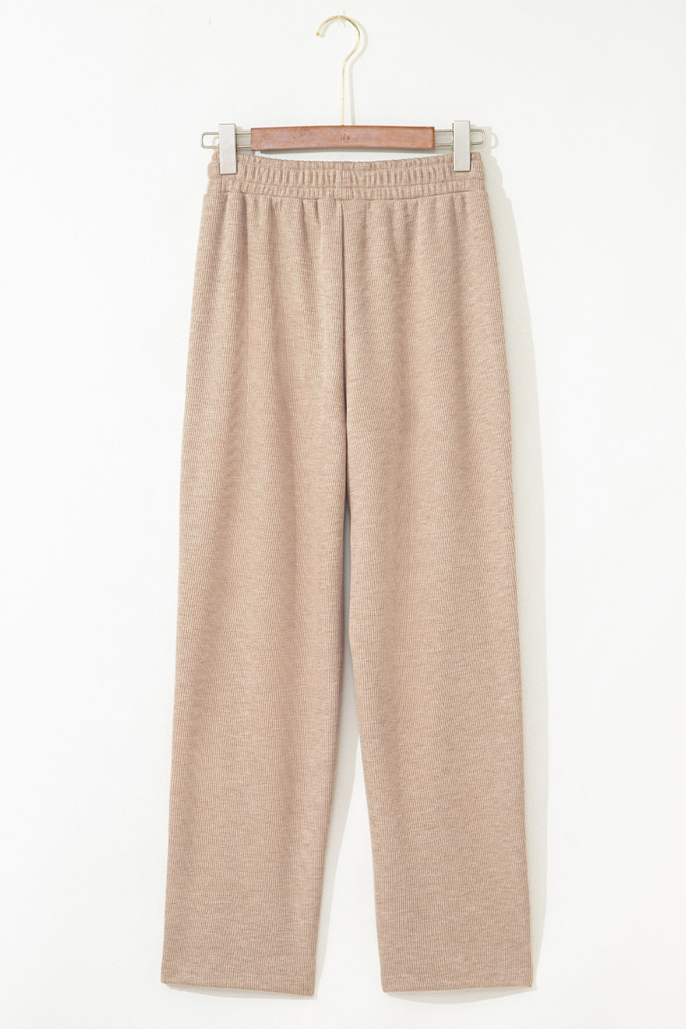 Gray Morn Corduroy Leopard Drawstring High Waist Trousers