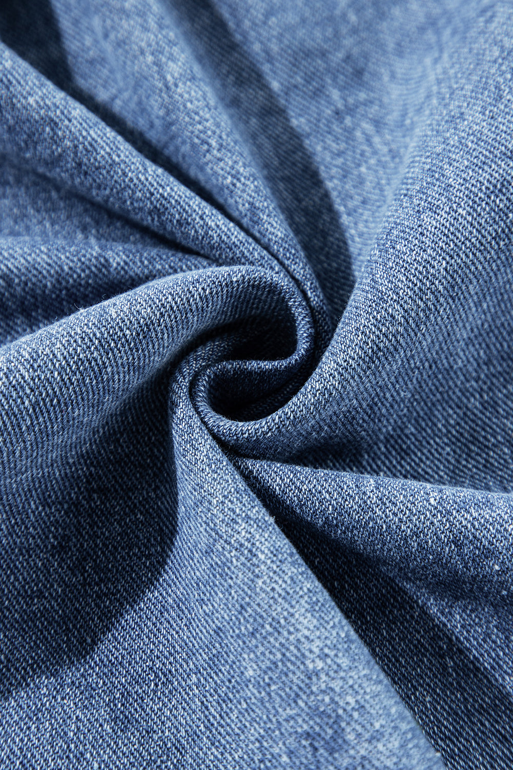 Blue Stripe Washed Oversized Pocketed Denim Jacket