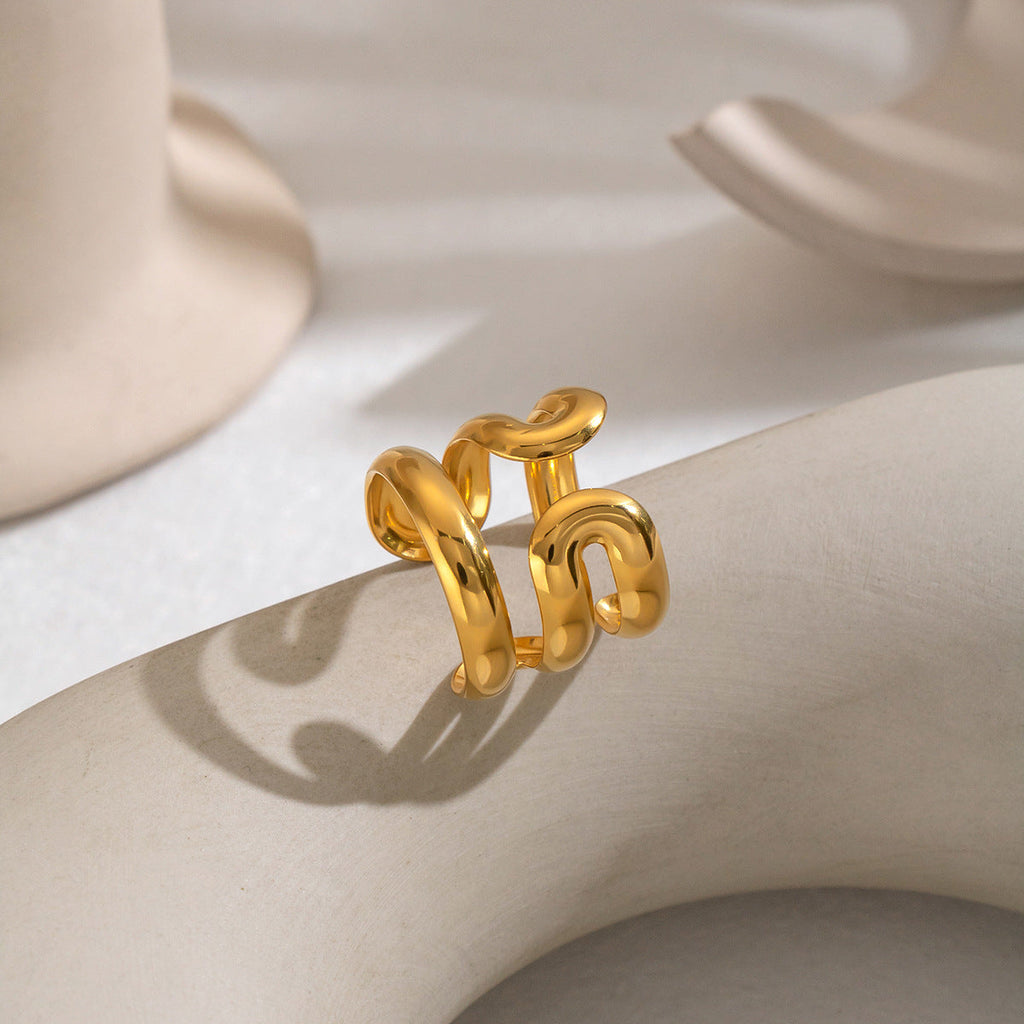 18K Gold plated Titanium Steel Ring For Women