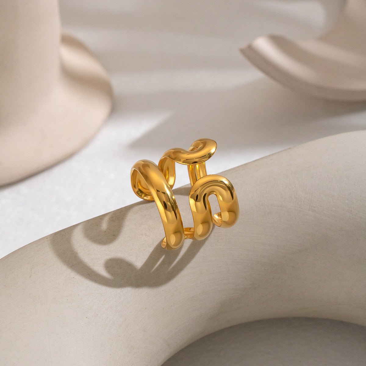 18K Gold plated Titanium Steel Ring For Women