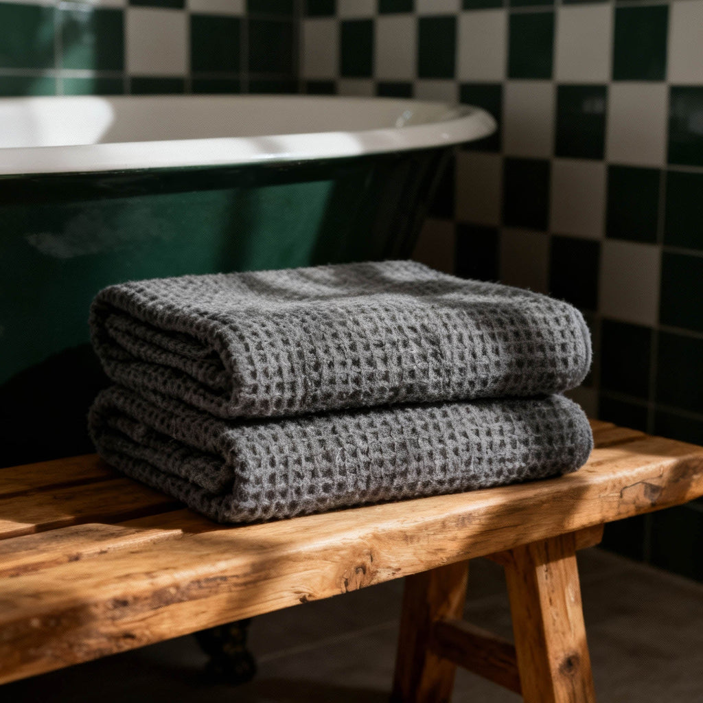 Sedona White Cotton Waffle Weave Bath Towel - Image 36