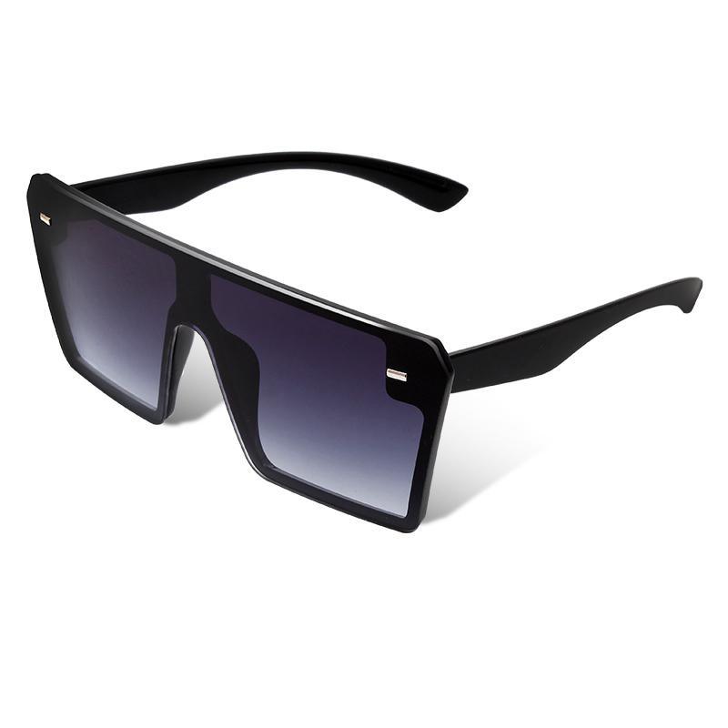 Oversized Square Gradient Sunglasses with UV400 Protection