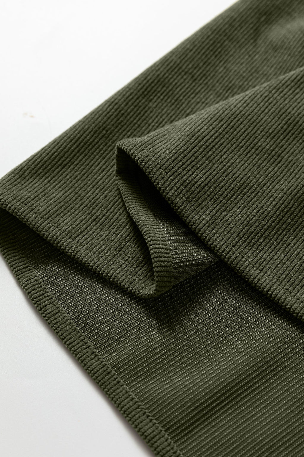 Pleated Corduroy Mini Dress with Bracelet Sleeves