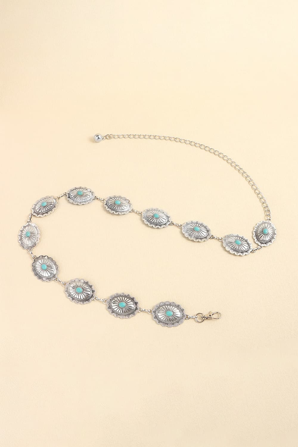 Vintage Turquoise Alloy Belt | Statement Accessory