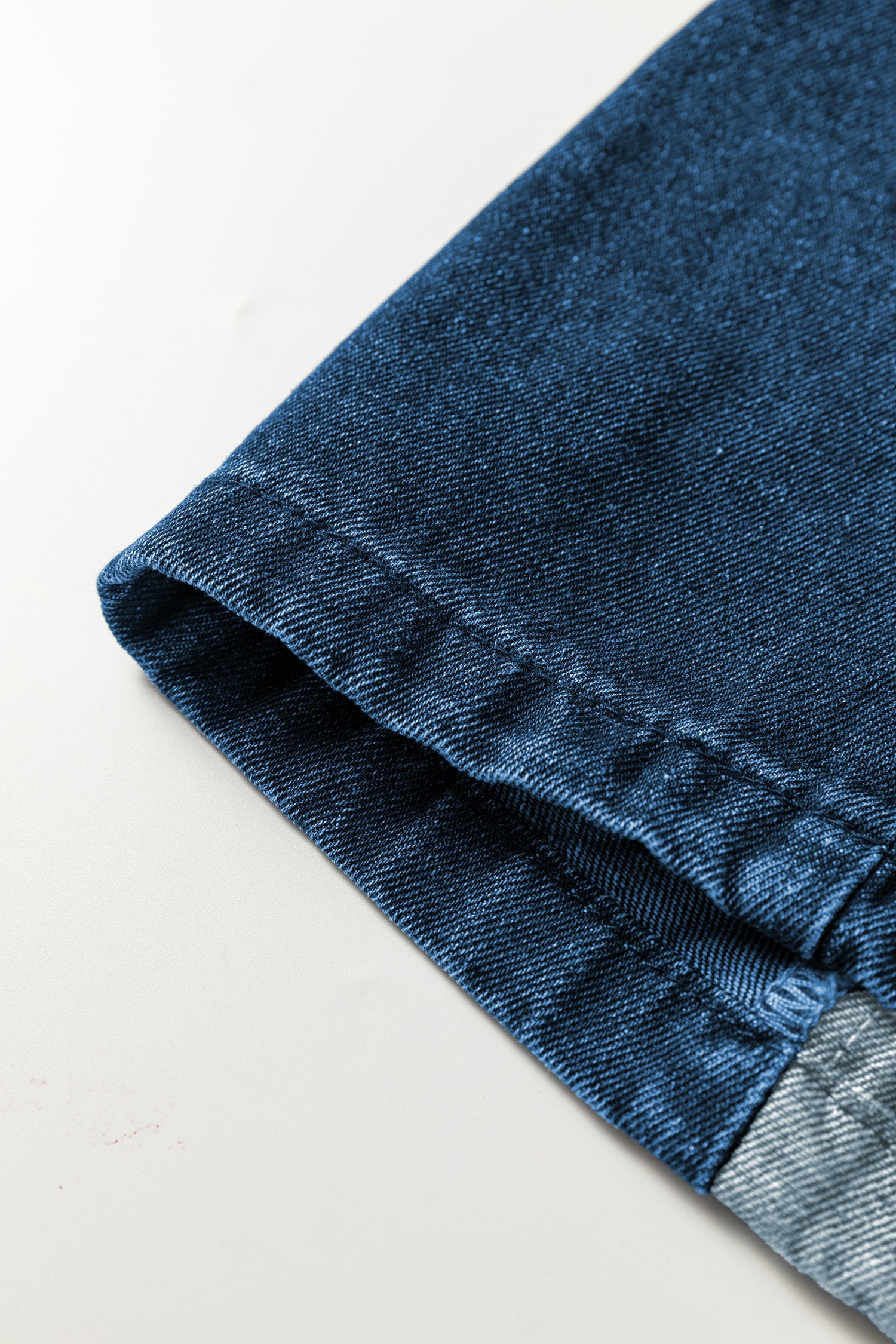 Sail Blue Checkered Patchwork Drawstring Loose Denim Pants