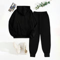 Women's Gray Letter Print Hoodie and Jogger 2-Piece Set - Image 4