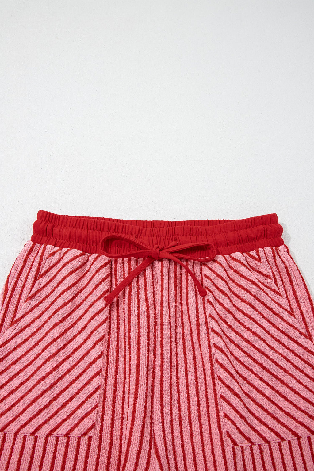Women's Striped Crew Neck Tee and Drawstring Pants Loungewear Set