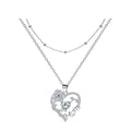 Elegant Heart-Shaped Double-Layer Necklace For Women