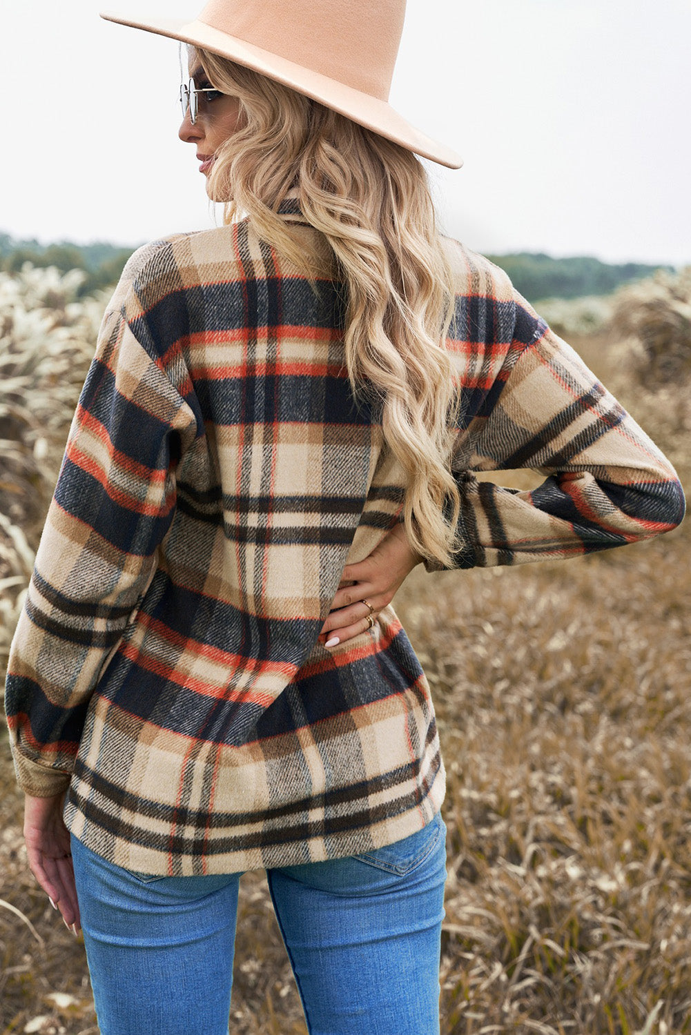 Brown Plaid Flannel Shacket | Button-Up Long Sleeve