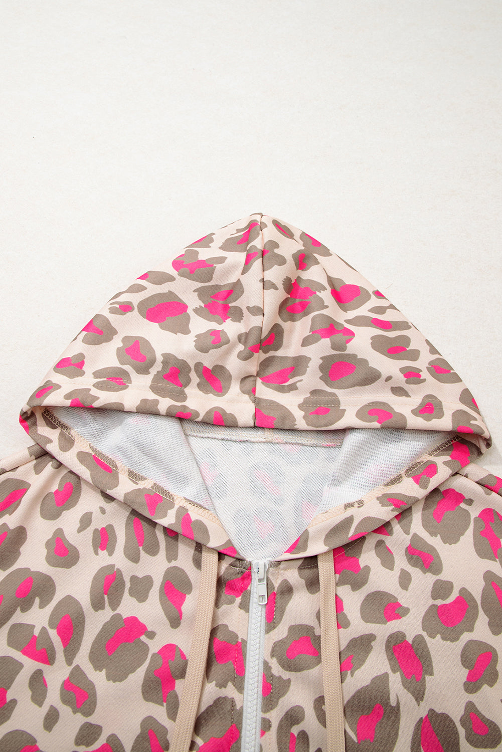 Women's Leopard Print Zip-Up Hooded Sweatshirt - Casual Cozy Layer