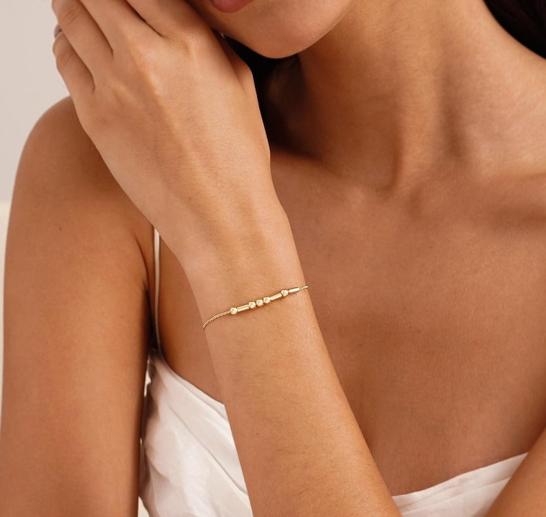 Custom Morse Code Name Bracelet Personalized Minimalist Jewelry