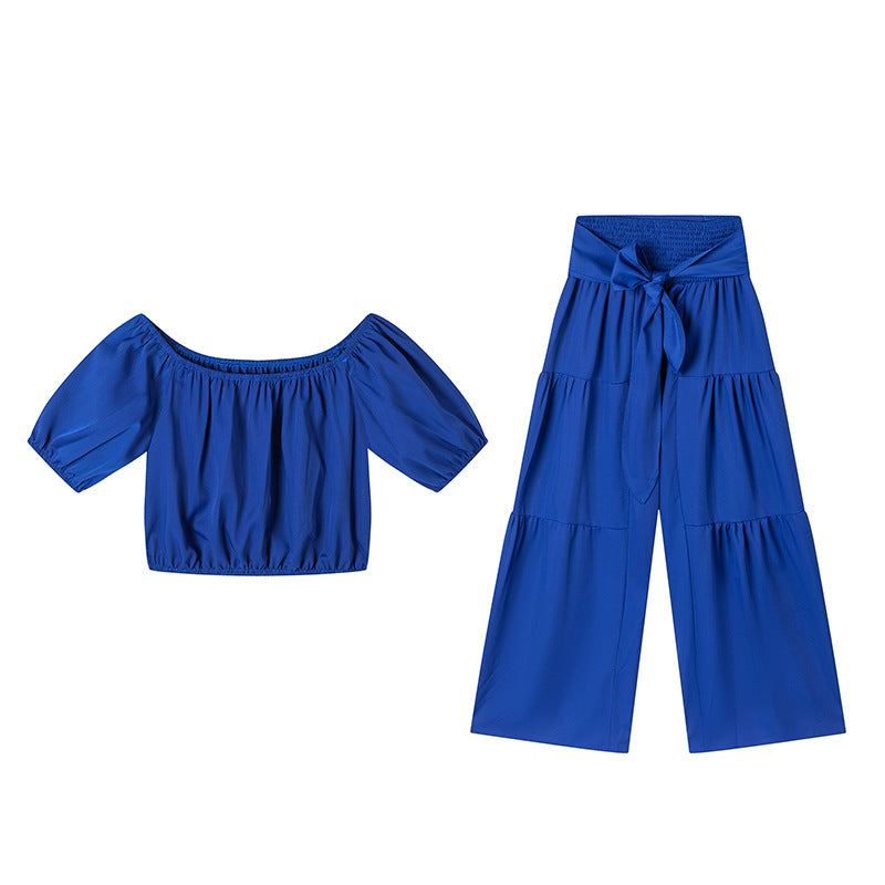 Two-Piece High-Waist Flared Pant Set with Off-Shoulder Top - Image 7