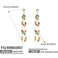 Geometric Natural Crystal Zircon Earrings 18K Gold Plated Titanium Steel Fashion Women Ear Jewelry For Daily Dating Party Occasions
