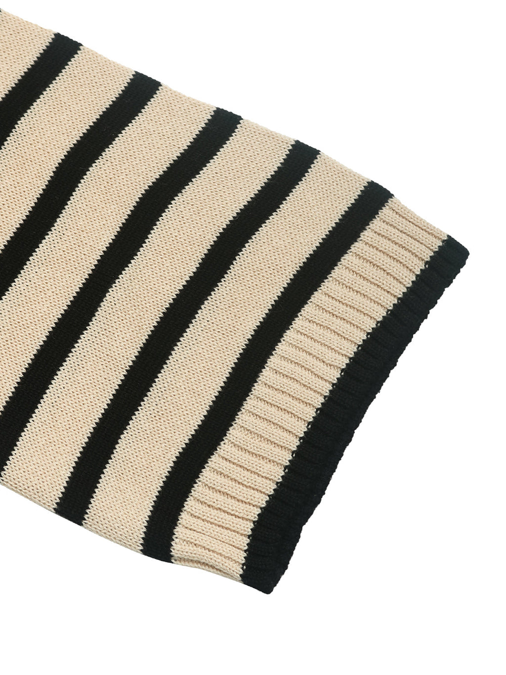 Women's Striped Knit Sweater with Decorative Shoulder Buttons - Image 3