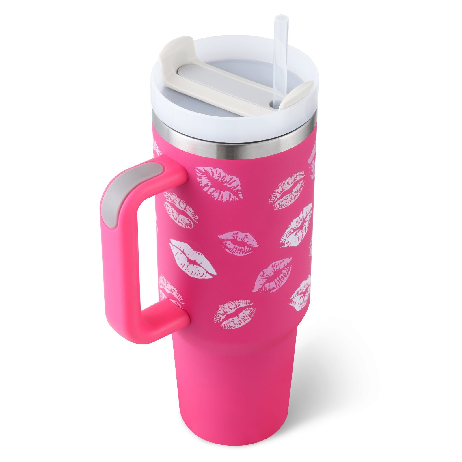 40 oz Stainless Steel Insulated Tumbler with Handle and Straw