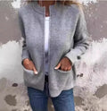 Solid Color Zip-Up Casual Cardigan Sweater