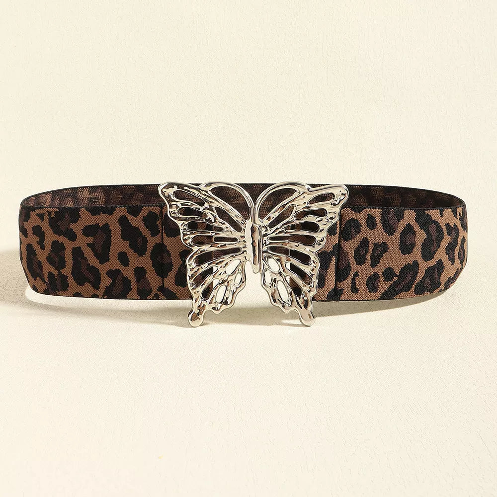 Butterfly Alloy Buckle Elastic Belt | Statement Accessory