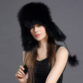 Women’s Plush Faux Fox Fur Lei Feng Hat Winter Ear Warmers - Image 3