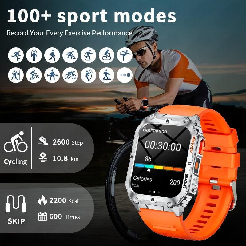 Mens Smart Call Watch Multi-function Alarm Weather Heart Rate And Music