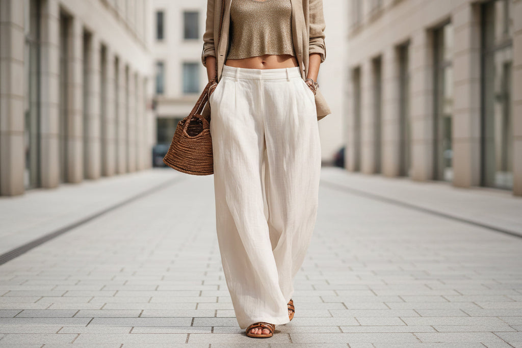 Women's Sleeveless Button-Down Top and Wide Leg Pants Set - Image 2