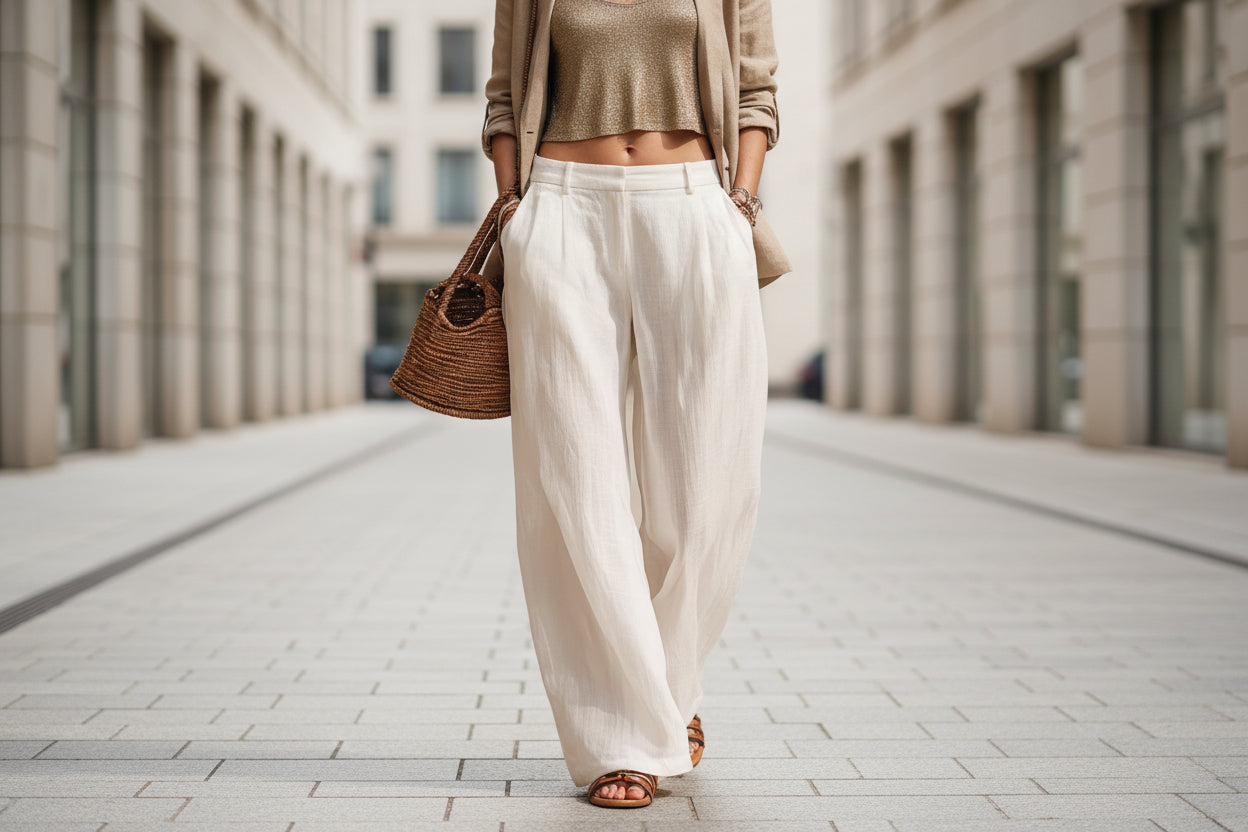 Women's Sleeveless Button-Down Top and Wide Leg Pants Set - Image 2