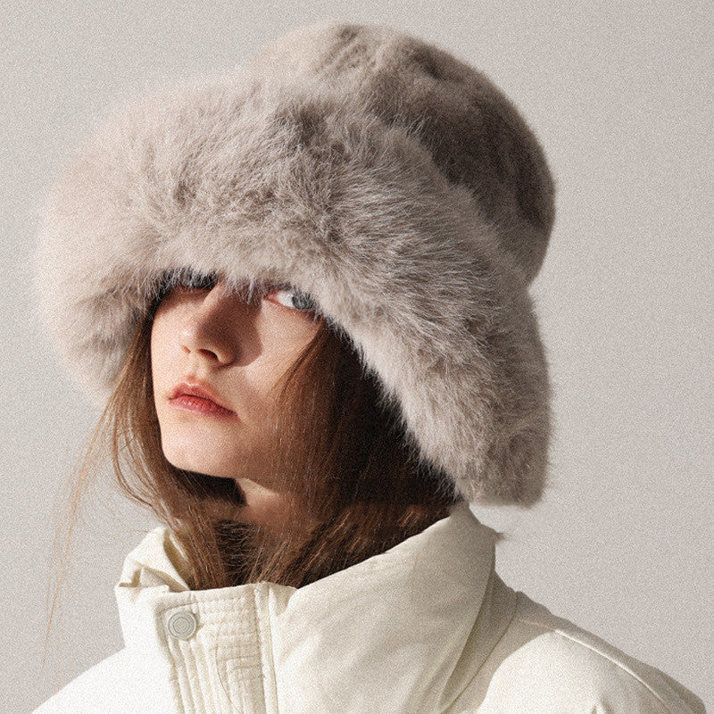 Women's Oversized Furry Fisherman Hat – Mongolian
