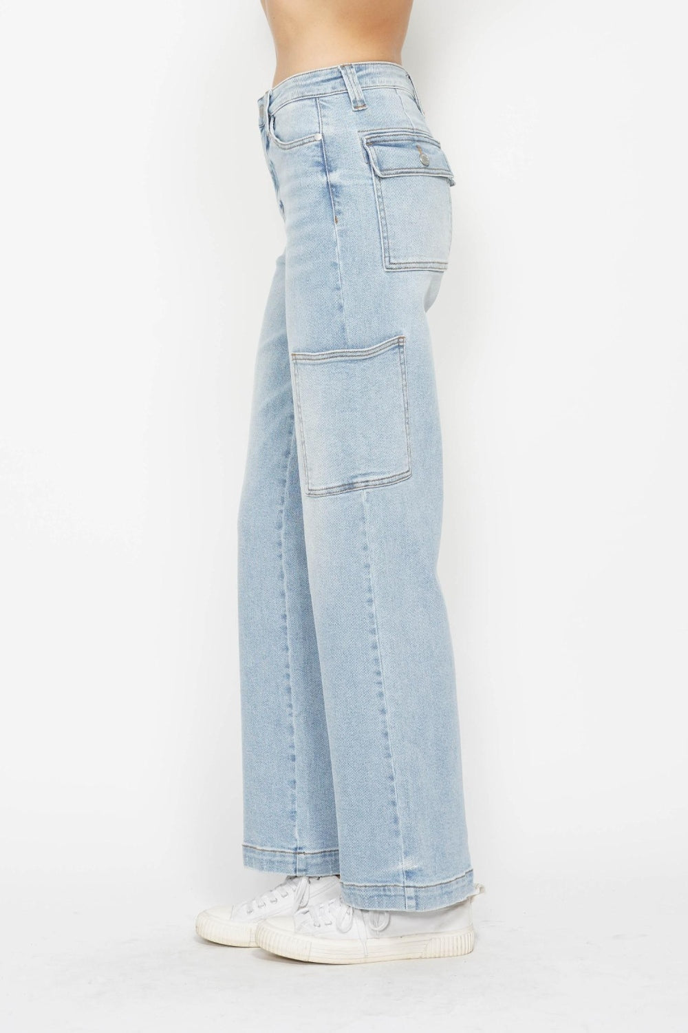 Judy Blue High Waist Straight Cargo Jeans | Utility Style