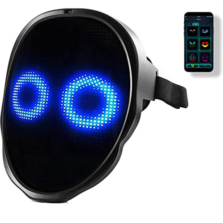 LED Luminous Face Changing Mask Bluetooth App Control Party Prop