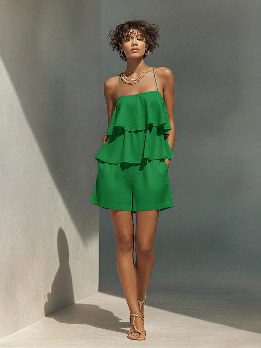 Women's Ruffle Layer Camisole and Shorts Set - Image 7